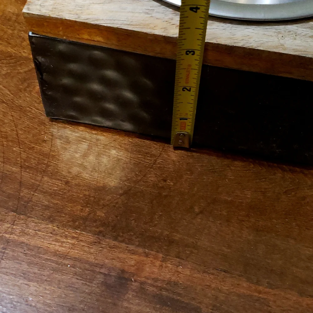 Raised dog bowls metal & wood